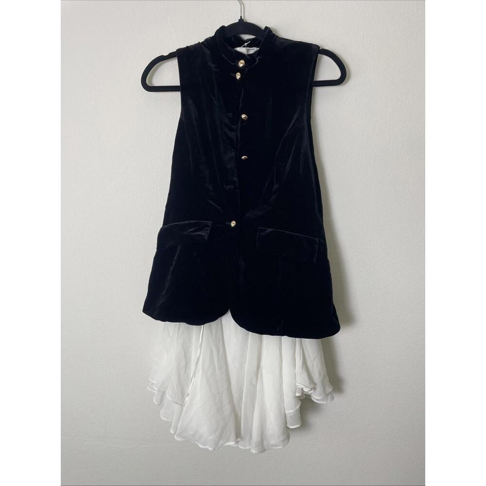 Revolve Amanda Uprichard Justine Dress S $290 msrp Velvet bodice chiffon skirt - Picture 5 of 8